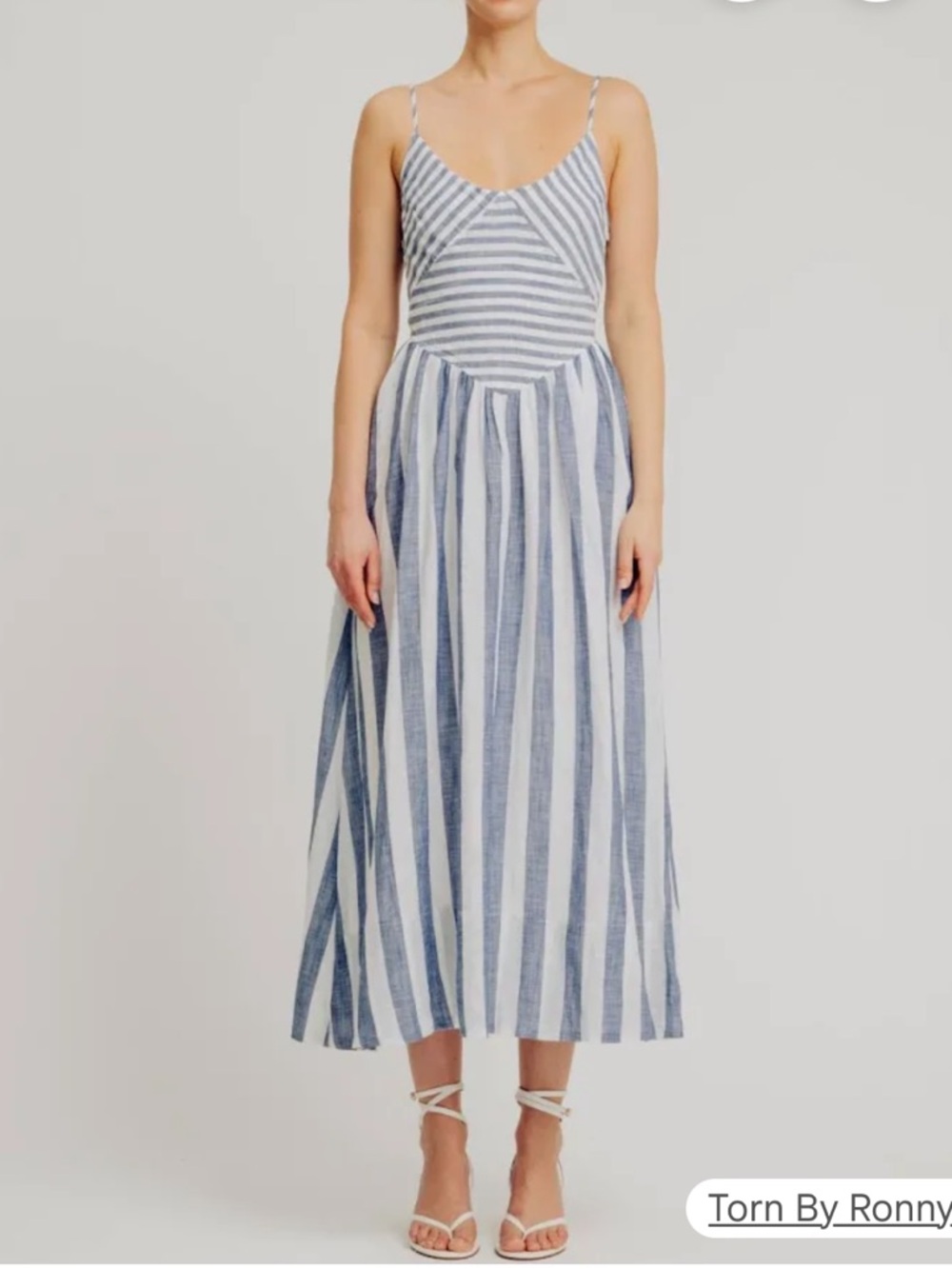 TORN BY RONNY KOBO ‼️‼️ MELINDA DRESS NAVY/WHITE